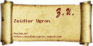 Zeidler Ugron névjegykártya